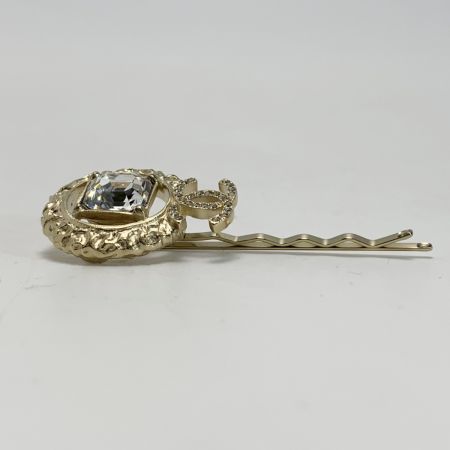  CHANEL シャネル ココマーク ラインストーン ビジュー  I22C ゴールド ヘアピン