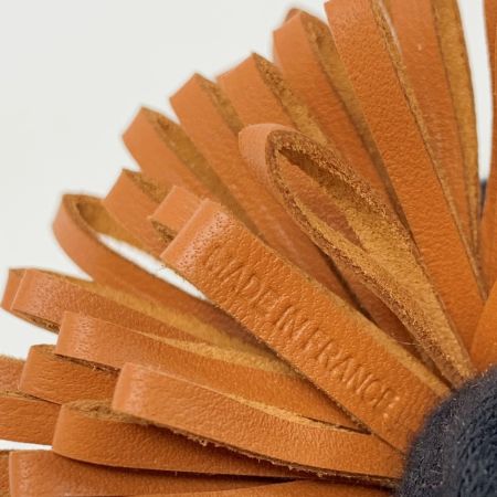  HERMES エルメス カルメン ウノドス ブラウン/イエロー キーホルダー チャーム レディース シルバー金具