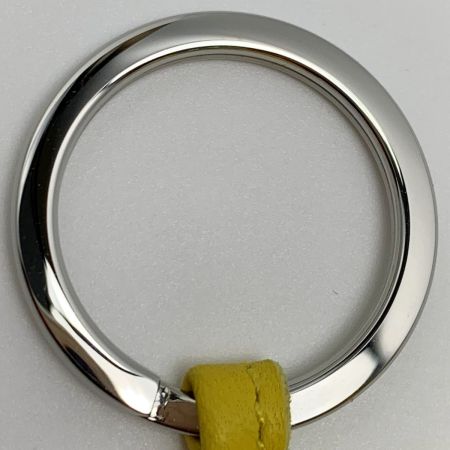  HERMES エルメス カルメン ウノドス ブラウン/イエロー キーホルダー チャーム レディース シルバー金具