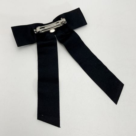  CHANEL シャネル ココマーク リボン バレッタ 22A ブラック ヘアアクセサリー