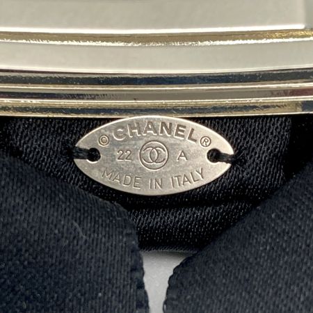  CHANEL シャネル ココマーク リボン バレッタ 22A ブラック ヘアアクセサリー