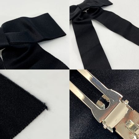  CHANEL シャネル ココマーク リボン バレッタ 22A ブラック ヘアアクセサリー