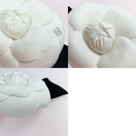  CHANEL シャネル コサージュ カメリア ホワイト×ブラック レディース