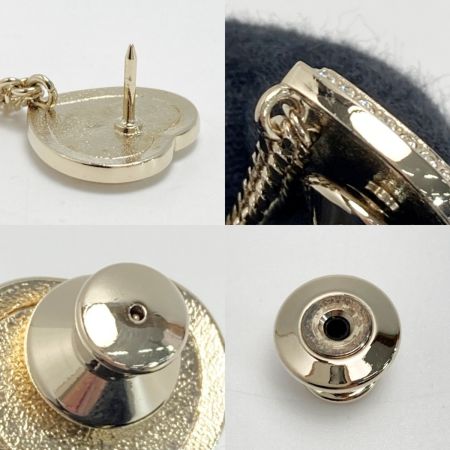  CHANEL シャネル ココマーク ハート チェーン ブローチ ゴールド GP ラインストーン
