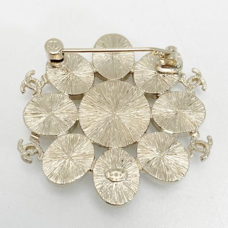  CHANEL シャネル ココマーク フェイクパール ブローチ B21B ゴールド GP ラインストーン