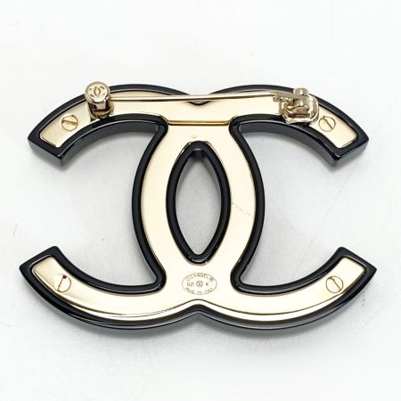  CHANEL シャネル ココマーク ラインストーン ブローチ B21K ブラック レジン