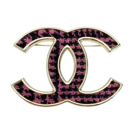 CHANEL シャネル ココマーク ピンク×ブラック ブローチ アクセサリー
