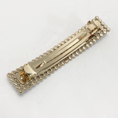  CHANEL シャネル ココマーク バレッタ B23S ブラック×ゴールド GP ヘアアクセサリー