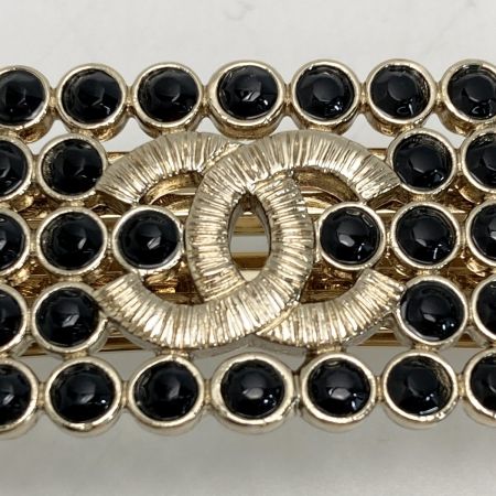  CHANEL シャネル ココマーク バレッタ B23S ブラック×ゴールド GP ヘアアクセサリー