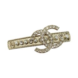 ☆☆ CHANEL シャネル ココマーク ラインストーン ゴールド ヘアクリップ Bランク