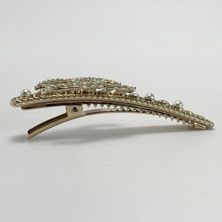  CHANEL シャネル ココマーク ラインストーン ゴールド ヘアクリップ