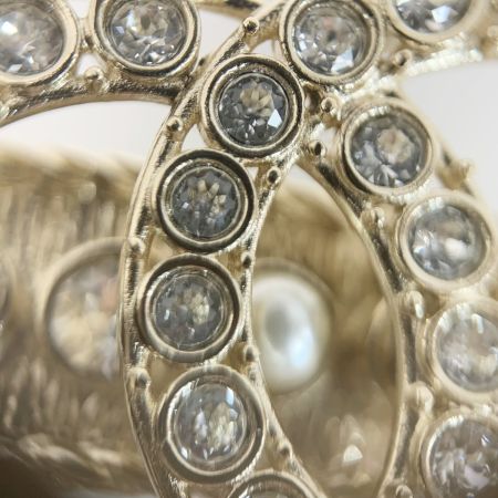  CHANEL シャネル ココマーク ラインストーン ゴールド ヘアクリップ