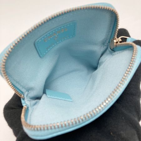  CHANEL シャネル マトラッセ ジップ コインケース AP2061 ライトブルー キャビアスキン フラグメントケース 財布