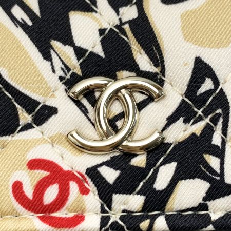  CHANEL シャネル アクセサリーポーチ チェッカーフラッグ ブラック×ゴールド レディース 