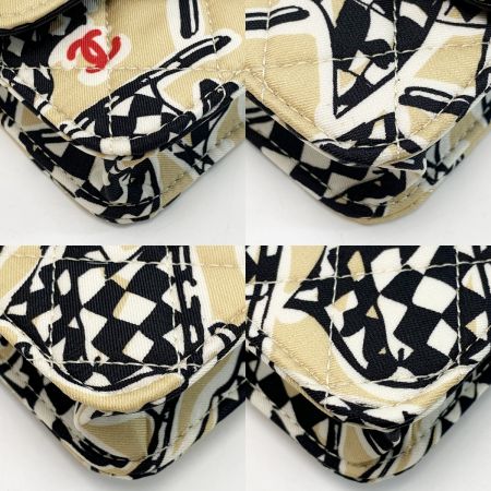  CHANEL シャネル アクセサリーポーチ チェッカーフラッグ ブラック×ゴールド レディース 
