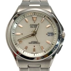 ☆☆ CITIZEN シチズン アテッサ H110-T011331 アイボリー 電波ソーラー メンズ 腕時計 ATTESA Bランク