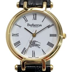 ☆☆ Burberrrys バーバリーズ ローマン 3200 ホワイト クォーツ メンズ 腕時計 Bランク