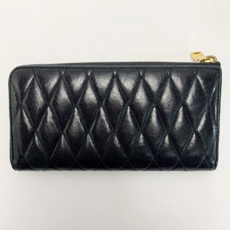  MIU MIU レザー L字ファスナー ブラック 長財布 レディース ゴールド金具