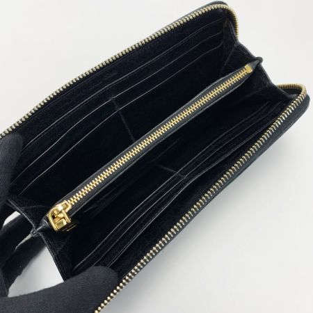  MIU MIU レザー L字ファスナー ブラック 長財布 レディース ゴールド金具