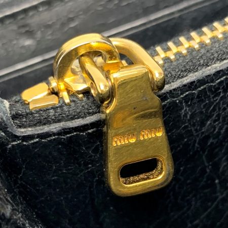  MIU MIU レザー L字ファスナー ブラック 長財布 レディース ゴールド金具