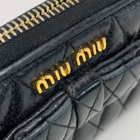  MIU MIU レザー L字ファスナー ブラック 長財布 レディース ゴールド金具