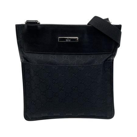  GUCCI グッチ GGキャンバス ショルダーバッグ 019.0348 ブラック キャンバス×レザー