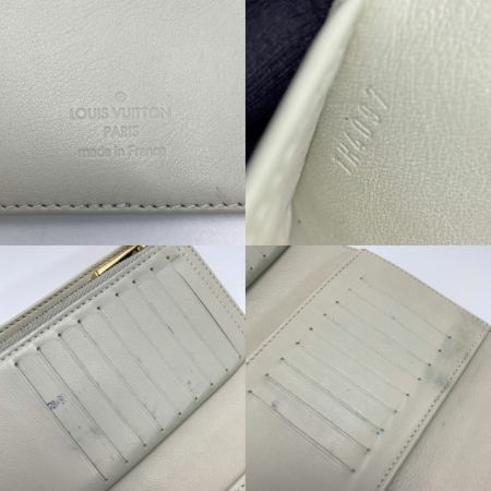  LOUIS VUITTON ルイヴィトン モノグラムマヒナ ポルトフォイユ・アメリア M58132 アイボリー 3つ折り財布 長財布