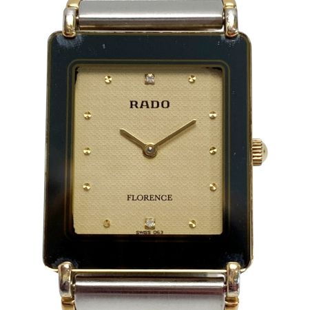  RADO ラドー フローレンス 2Pダイヤ Ref.204.3630.2 ゴールド クォーツ メンズ 腕時計 FLORENCE