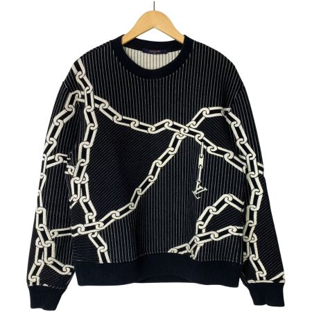 LOUIS VUITTON ルイヴィトン チェーンパターン スウェット VCCM09 ブラック 冬物 SIZE XS