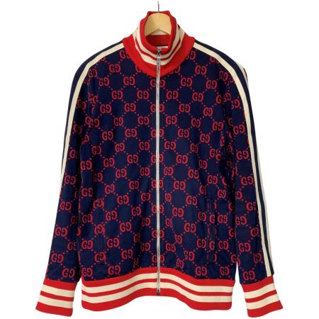  GUCCI グッチ GGジャカード ジャージ ネイビー×レッド  ジャケット アウター