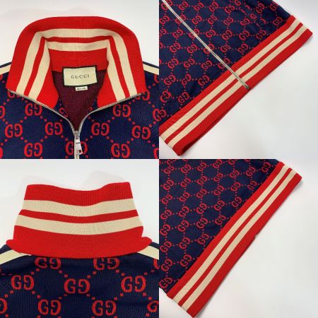  GUCCI グッチ GGジャカード ジャージ ネイビー×レッド  ジャケット アウター