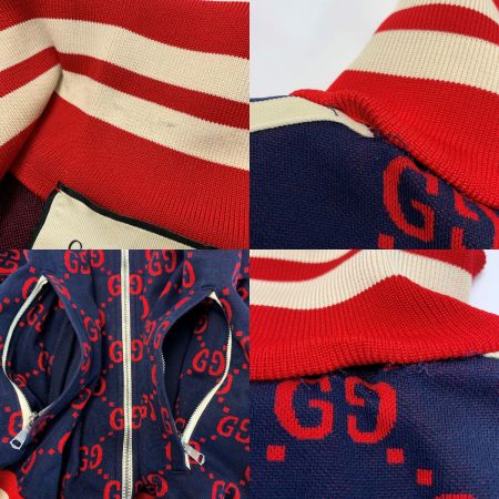  GUCCI グッチ GGジャカード ジャージ ネイビー×レッド  ジャケット アウター