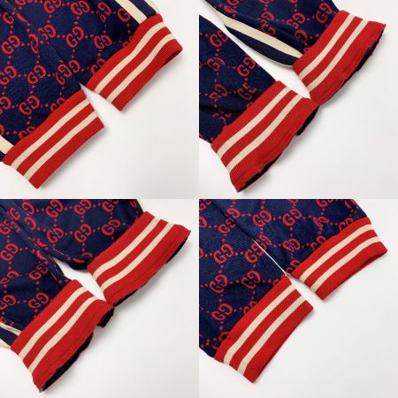  GUCCI グッチ GGジャカード ネイビー×レッド ジャージ ボトム