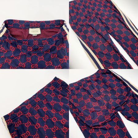  GUCCI グッチ GGジャカード ネイビー×レッド ジャージ ボトム