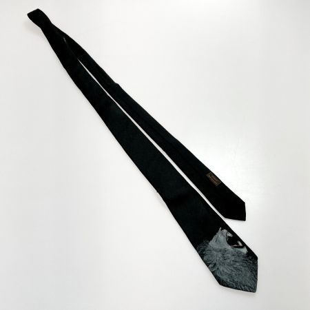  HERMES エルメス ROAAAAAR！ ネクタイ ブラック ライオン シルク100％