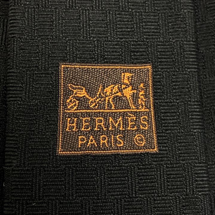 HERMES エルメス ROAAAAAR！ ネクタイ ブラック ライオン シルク100