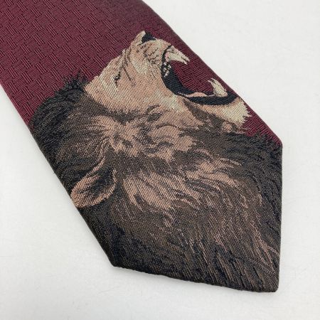  HERMES エルメス ROAAAAAR！ ネクタイ エンジ ライオン シルク100％