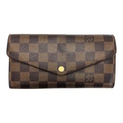 ☆☆ LOUIS VUITTON ルイヴィトン ダミエ ポルトフォイユ サラ N63209 エベヌ 長財布 Bランク
