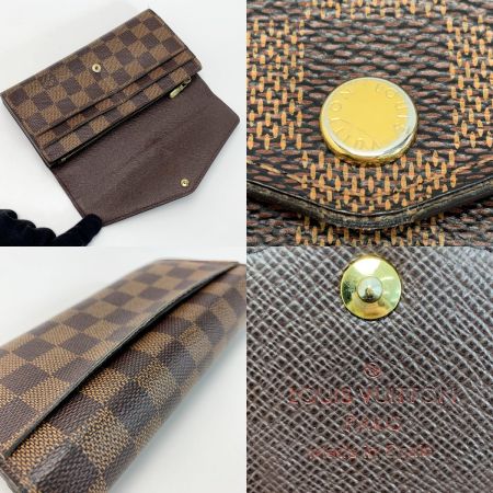  LOUIS VUITTON ルイヴィトン ダミエ ポルトフォイユ サラ N63209 エベヌ 長財布