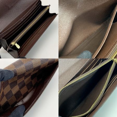  LOUIS VUITTON ルイヴィトン ダミエ ポルトフォイユ サラ N63209 エベヌ 長財布