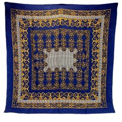 ☆☆ Christian Dior クリスチャンディオール スカーフ ネイビー シルク100％ Bランク