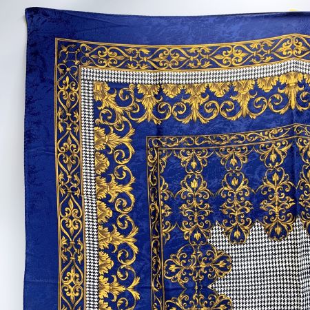  Christian Dior クリスチャンディオール スカーフ ネイビー シルク100％