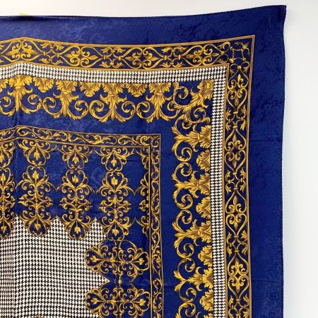  Christian Dior クリスチャンディオール スカーフ ネイビー シルク100％