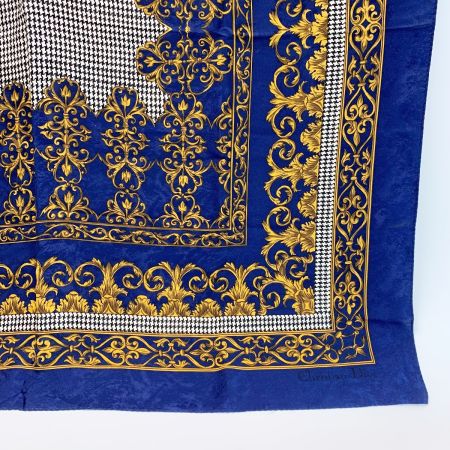  Christian Dior クリスチャンディオール スカーフ ネイビー シルク100％