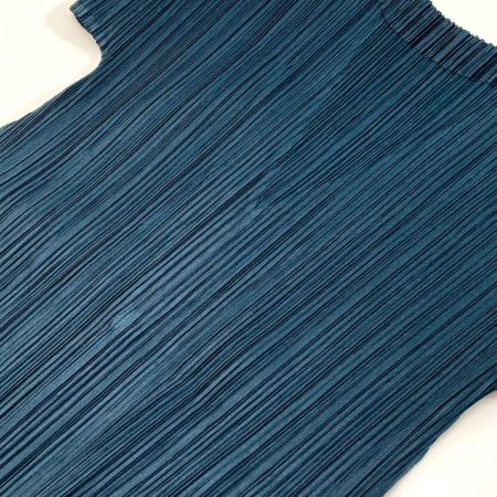  ISSEY MIYAKE イッセイミヤケ PLEATS PLEASE 半袖 チュニック ワンピース PP83-JK182 ダークグリーン サイズ 3 レディース