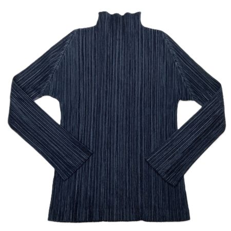  ISSEY MIYAKE イッセイミヤケ PLEATS PLEASE 長袖カットソー PP13-JK207 ダークネイビー サイズ 3 レディース