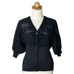  ISSEY MIYAKE イッセイミヤケ PLEATS PLEASE カーディガン PP81-JJ583 ブラック サイズ 3 レディース Bランク