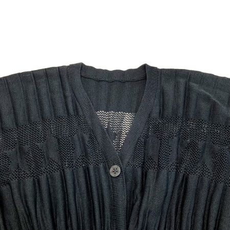  ISSEY MIYAKE イッセイミヤケ PLEATS PLEASE カーディガン PP81-JJ583 ブラック サイズ 3 レディース
