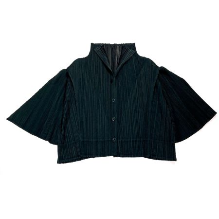  ISSEY MIYAKE イッセイミヤケ PLEATS PLEASE カーディガン PP63-J0642 ブラック サイズ 3 レディース