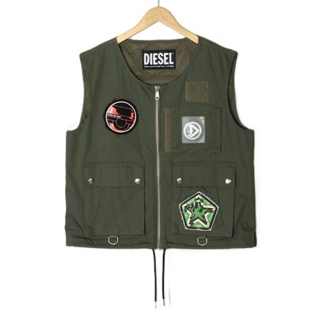  DIESEL ディーゼル キルティングベスト サイズ L カーキ メンズ